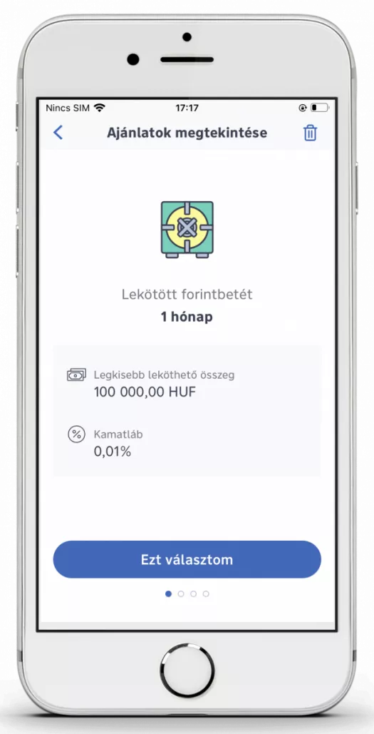 Raiffeisen mobilbank betéti ajánlatok megtekintése képernyő